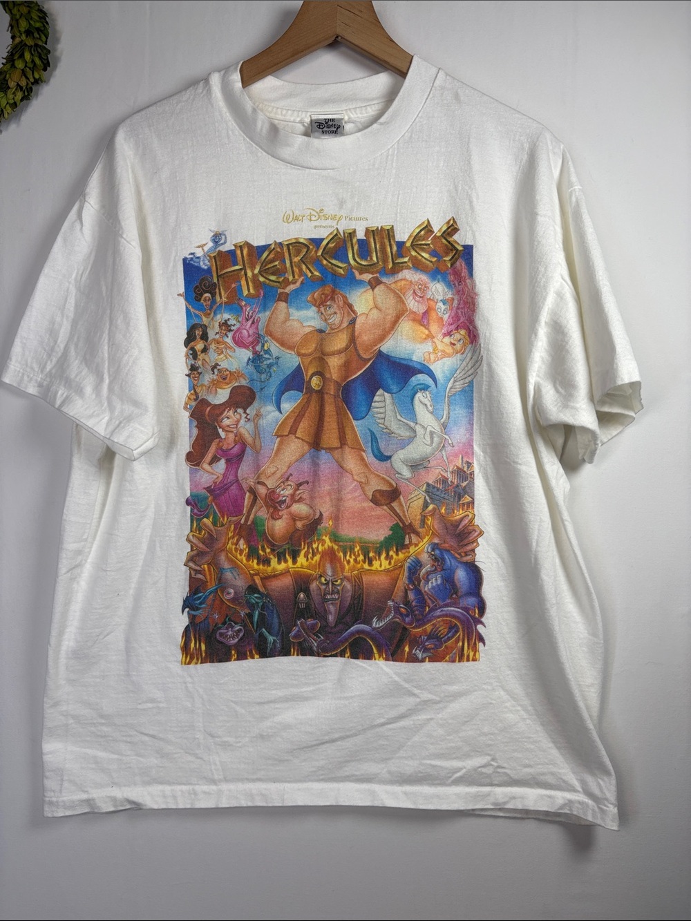 DISNEY Vintage Hercules Graphic Short Sleeve Cotton T-Shirt size XL